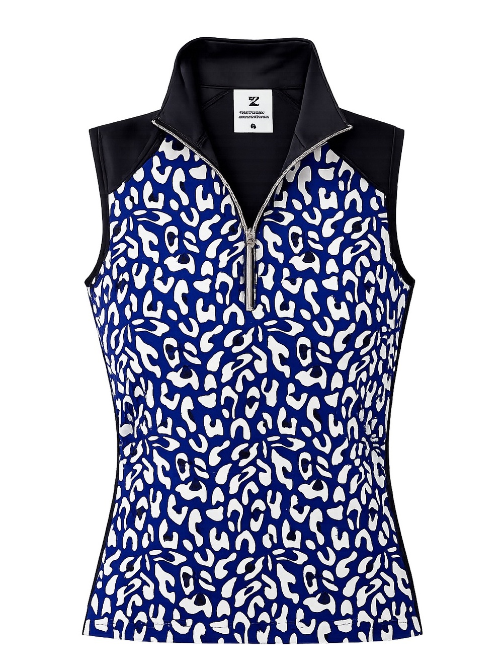 DAILY SPORTS Golf Women Bella Blue Animal Print Sleeveless Polo - Extra Small
